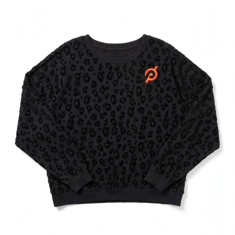 Peloton Black Leopard Print Crewneck Sweatshirt